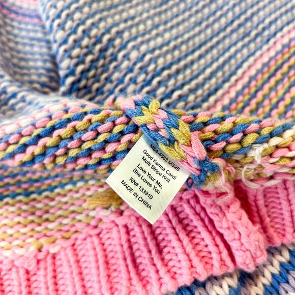 NWOT Show Me Your Mumu Good Karma Cardi Pink Multi Stripe Knit Sweater XS - Picture 7 of 9